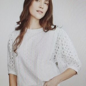 Elizabeth and James white eyelet top small